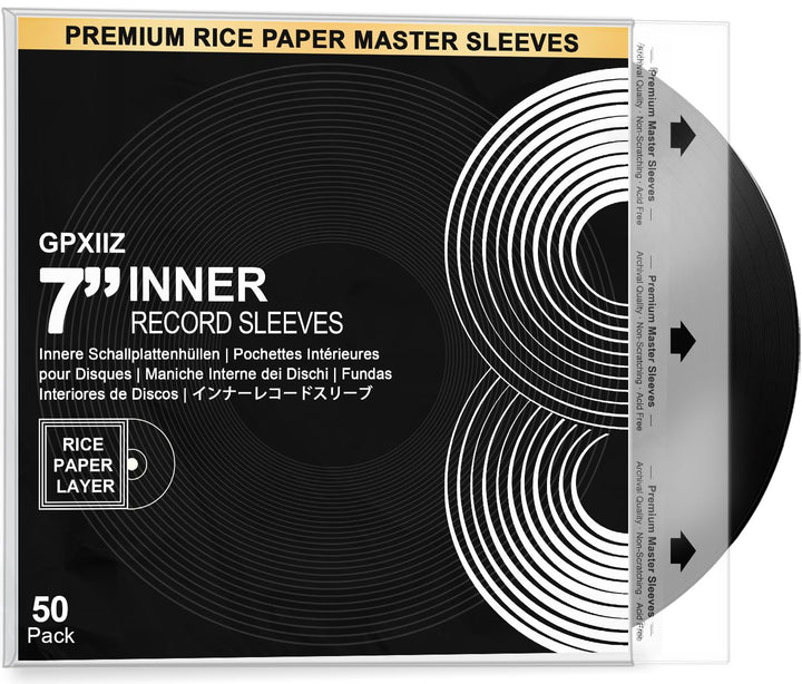 Schallplatten Innenhüllen 7 Zoll, 50x LP Schutzhüllen Antistatisch | Master Schallplatten Hüllen aus