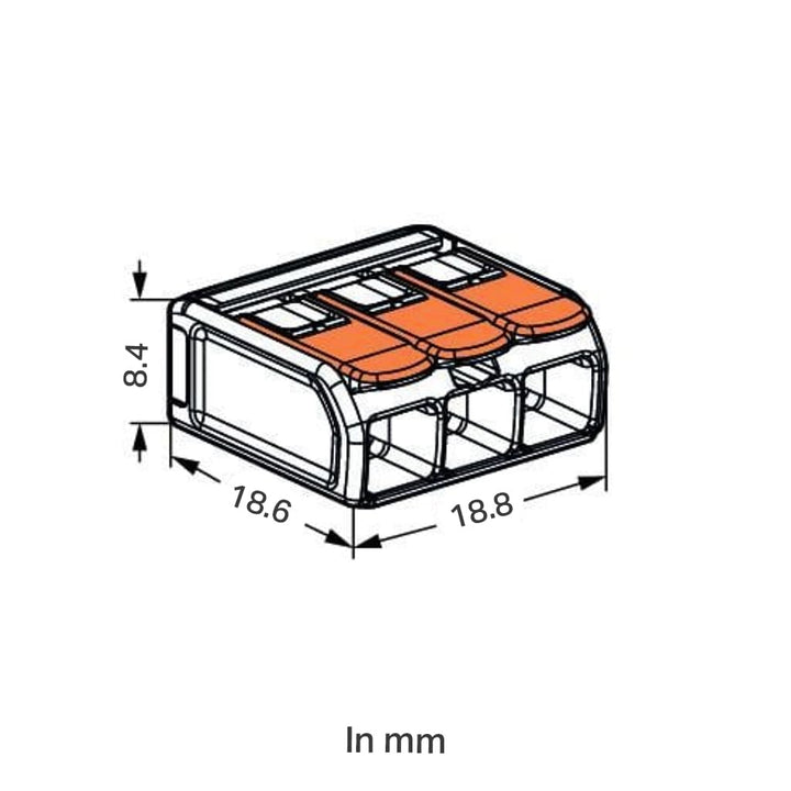 Wago Klemmen der Serie 221-413 Hebelklemmen Dosenklemmen Verbindungsklemmen Klemme Steckklemmen Pack