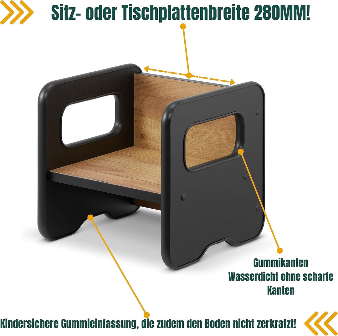 defiPad Sitzhocker für Kinder | Stylisch Wendehocker | Kindersessel ab 1 Jahr | Babystuhl Hocker Hol