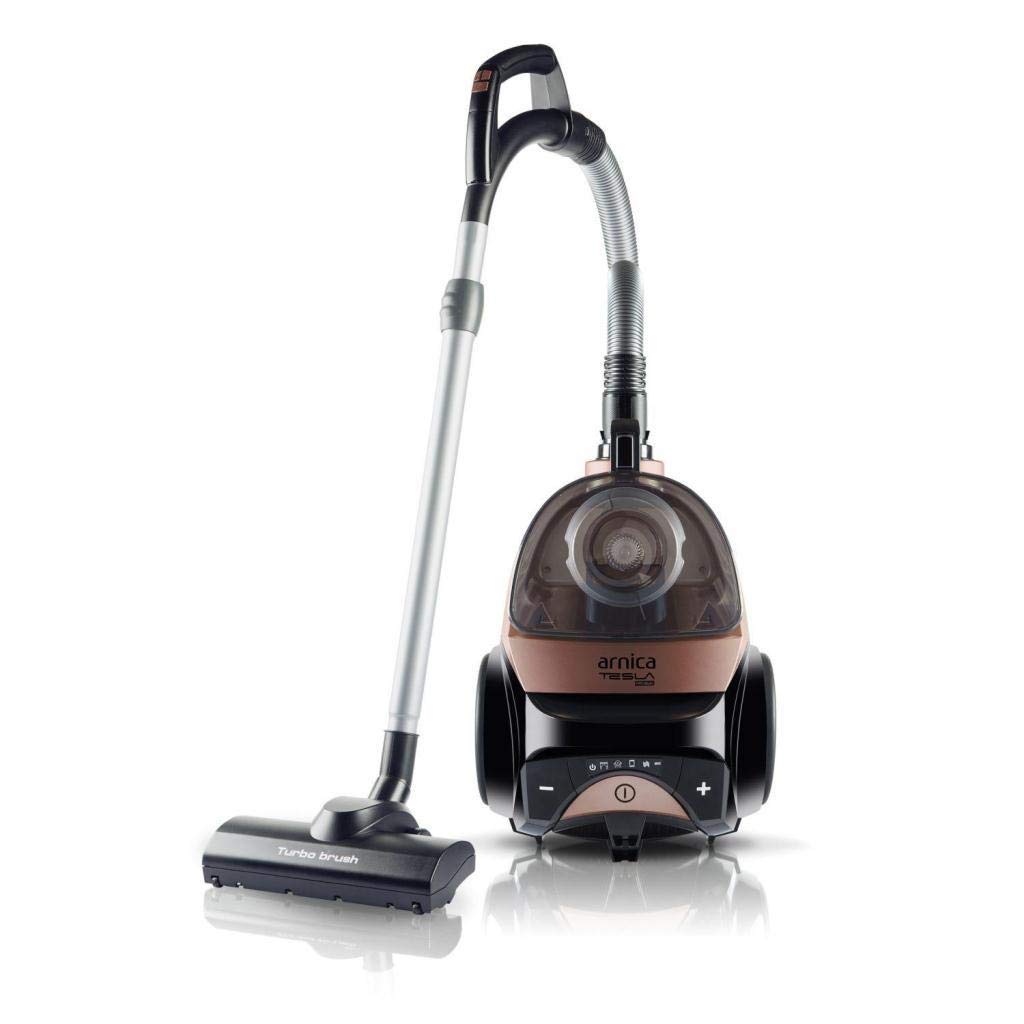 arnica Tesla Rose Staubsauger Beutellos Zyklon Bodenstaubsauger mit Hepa Filter 750W Rose, Schwarz,