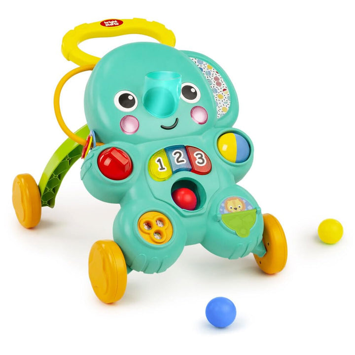Bright Starts, Stroll 'n Roll 2 - in - 1 Ballspielwagen - Elefant mit Lichtern und Musik, Unisex, 6