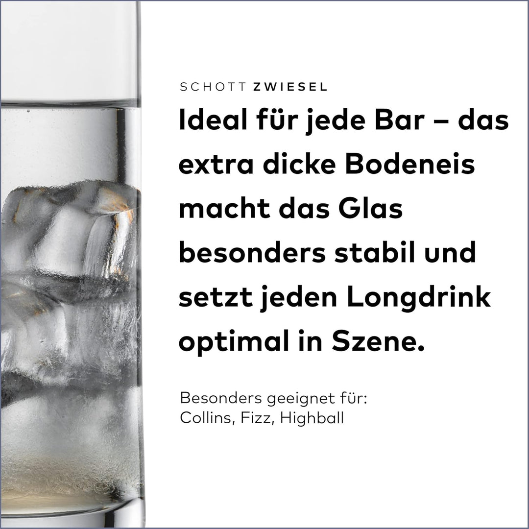 SCHOTT ZWIESEL Longdrinkglas Convention (6er-Set), geradlinige Trinkgläser für Longdrinks, spülmasch