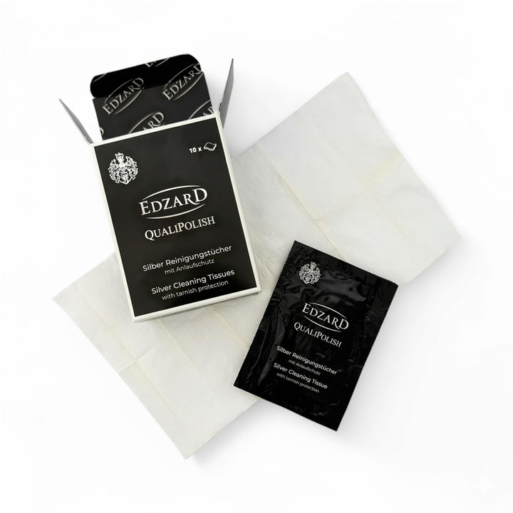 EDZARD 10 Stück QualiPolish® Silber-Reinigungstücher 19 x 11 cm