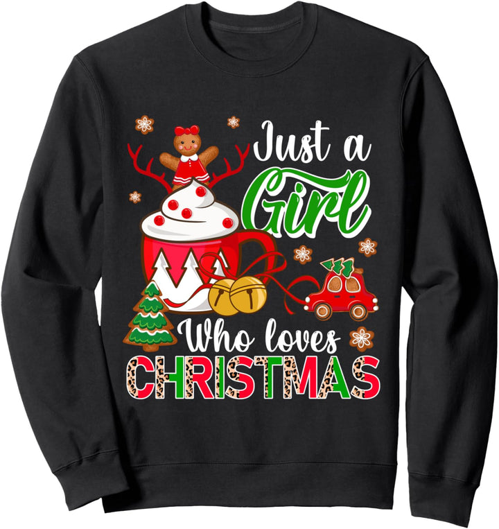 Just A Girl Who Loves Christmas Coffee Cup Gingerbreads Sweatshirt