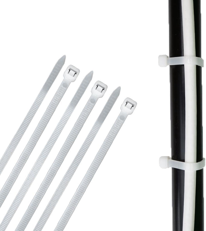 Kabelbinder 100 Stück weiss wetterfest lang uv beständig Universalbinder 2,5|3,6|4,8|7,6 breit (7,6