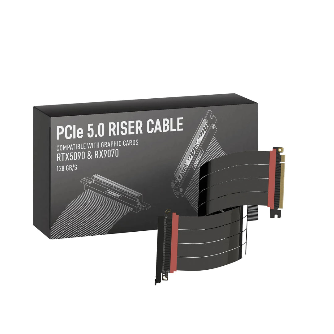 LINKUP - AVA5 PCIE 5.0 Riser-Kabel [40cm (Gesamtlänge 44cm)] RTX5090 RX9070 GPU Bereit | x16 128GB/s