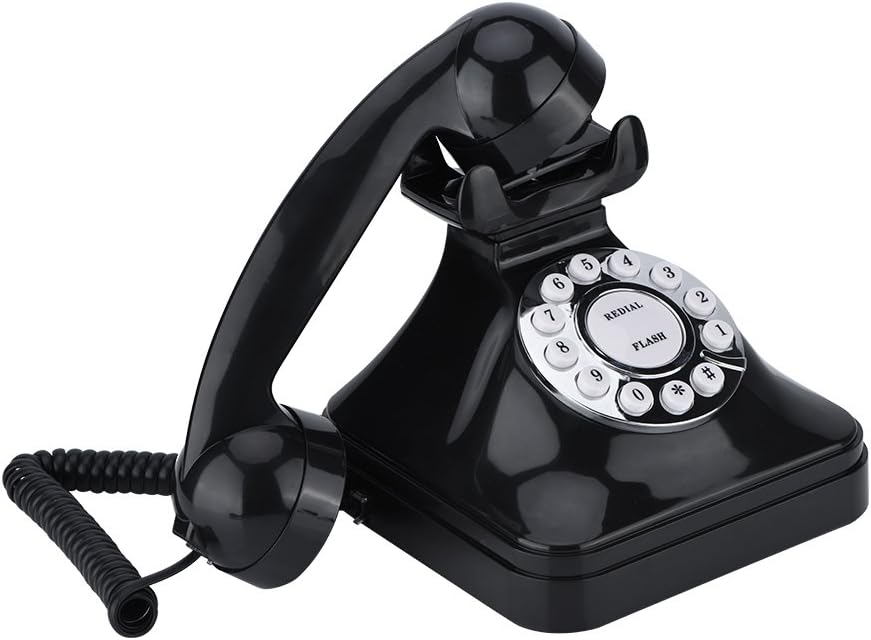 Garsent Vintage Telefon, Kunsttsoff schnurgebundenes Tischtelfon Multifunktions Klassisches Festnetz