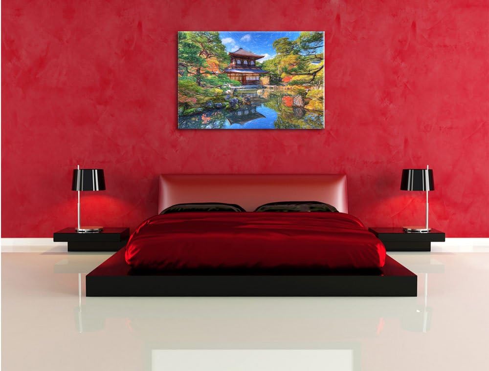 Pixxprint Ginkaku-ji-Tempel in Kyoto als Leinwandbild/Grösse: 100x70 cm/Wandbild/Kunstdruck/fertig b