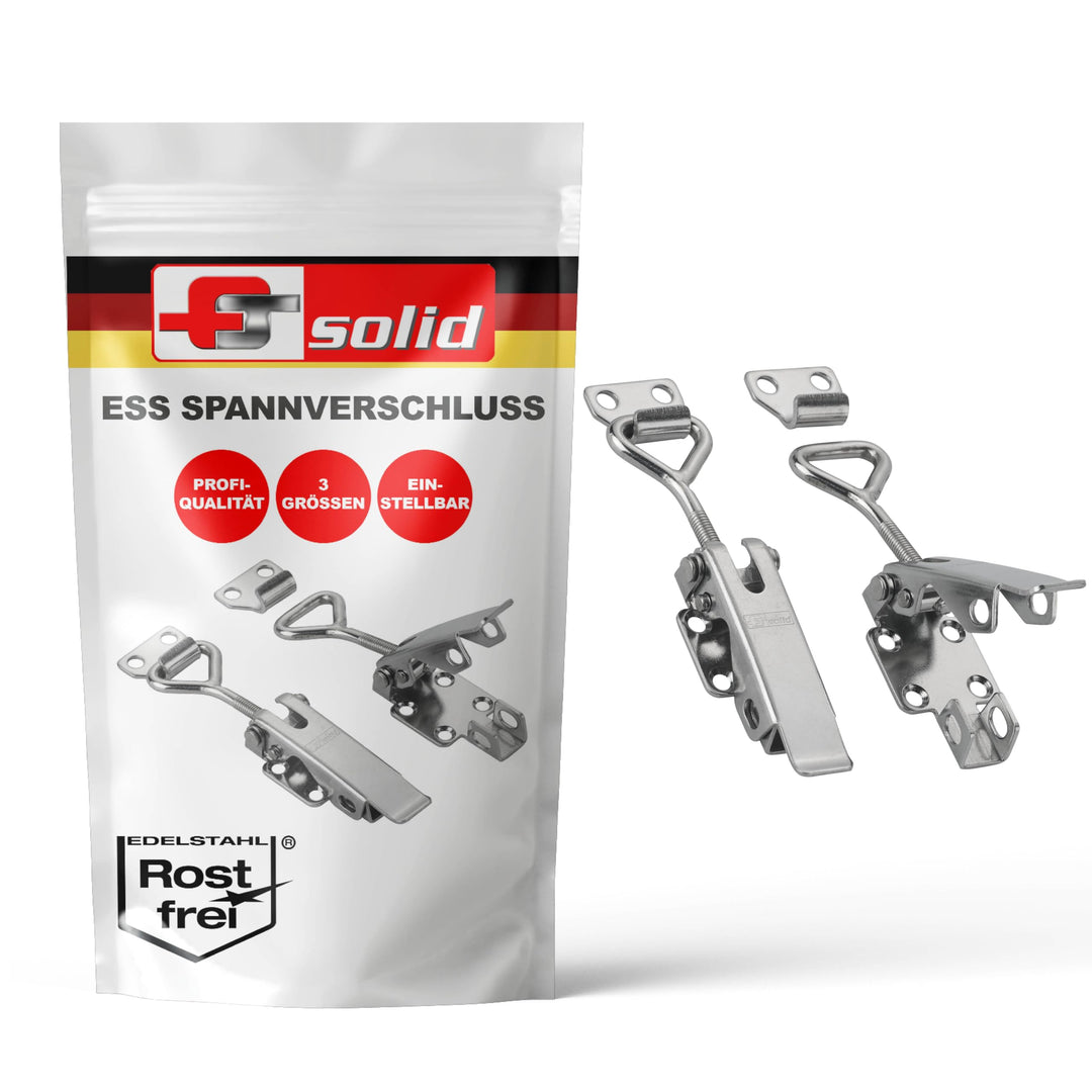 FTsolid [2er Set] einstellbarer Spannverschluss aus Edelstahl ESS1 Kistenverschluss rostfrei verstel