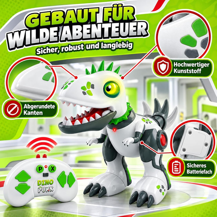 Xtrem Bots - Dinopunk Roboter Kinder | Ferngesteuerter Dinosaurier | Roboter Programmierbar 20 Aktio