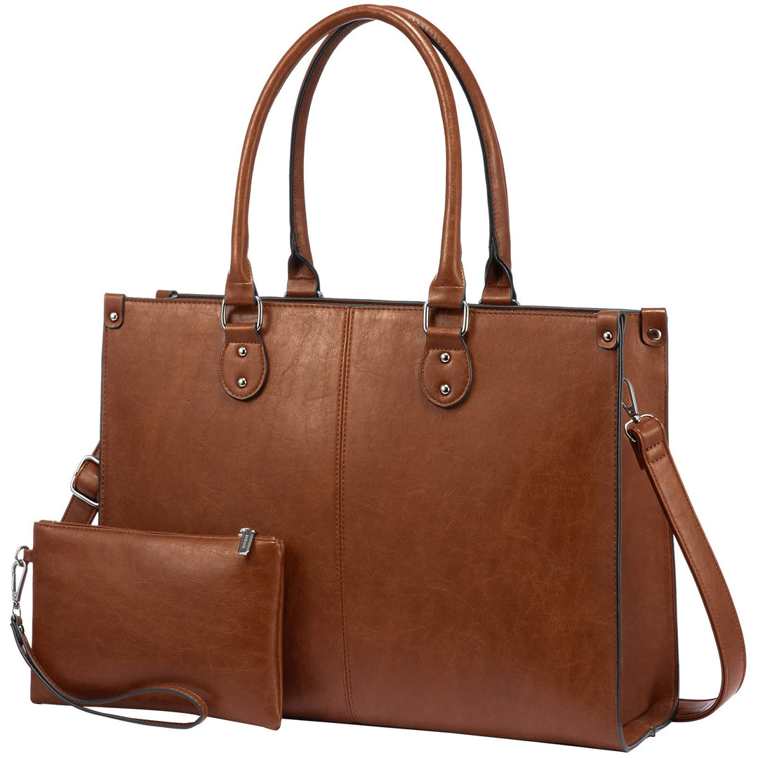 LOVEVOOK Laptoptasche Damen Handtasche Grosse 17.3 Zoll PU Leder Shopper Tasche Woman Shoulder Cross