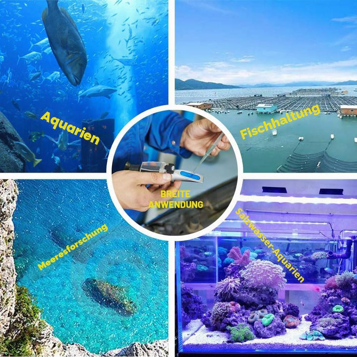 Agriculture Solutions Refraktometer für Meerwasser- und Meerwasser-Aquarien, 0-100 PPT mit automatis