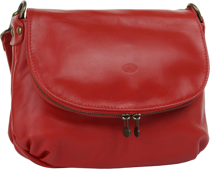 piké Umhängetasche echt Leder Damen - 015805 Rot, Rot