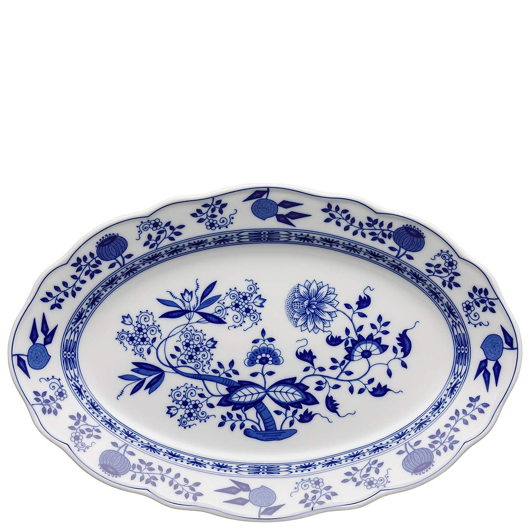 Hutschenreuther Blau Zwiebelmuster Platte 35 cm oval