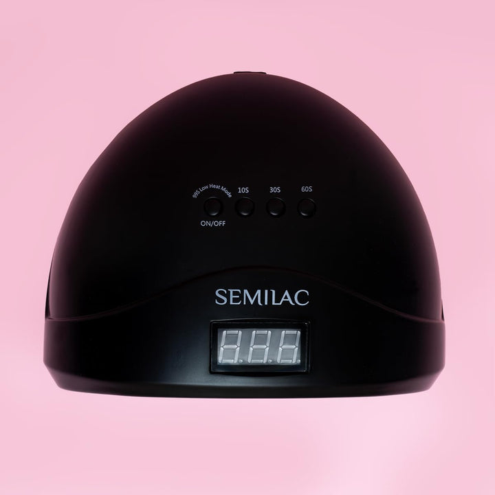 Semilac UV LED Lampe 24W/48W All Black – Nagellampe mit Dual-LED, Timer, Bewegungssensor & Low Heat