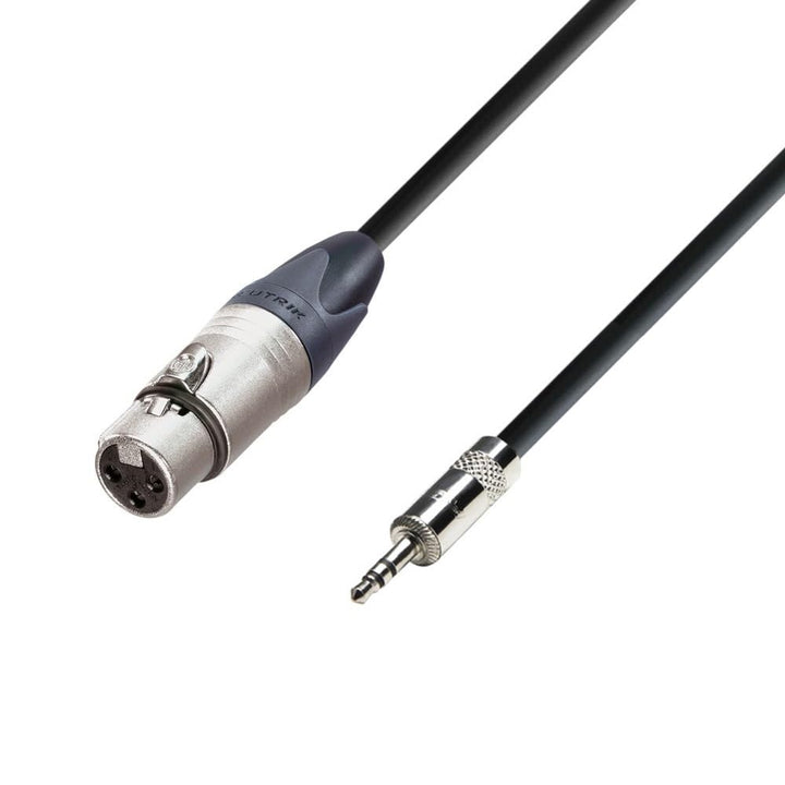 Adam Hall Cables 5 STAR MYF 0150 - Symmetrisches Kabel, Neutrik 3-Pol XLR female auf 3,5mm Miniklink
