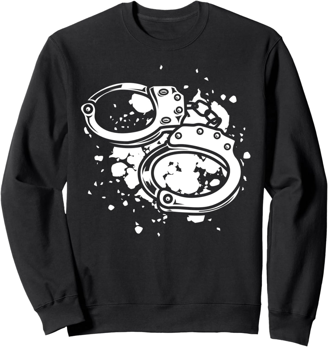 Handschellen Motiv für Polizisten Geschenkidee Polizeibeamte Sweatshirt