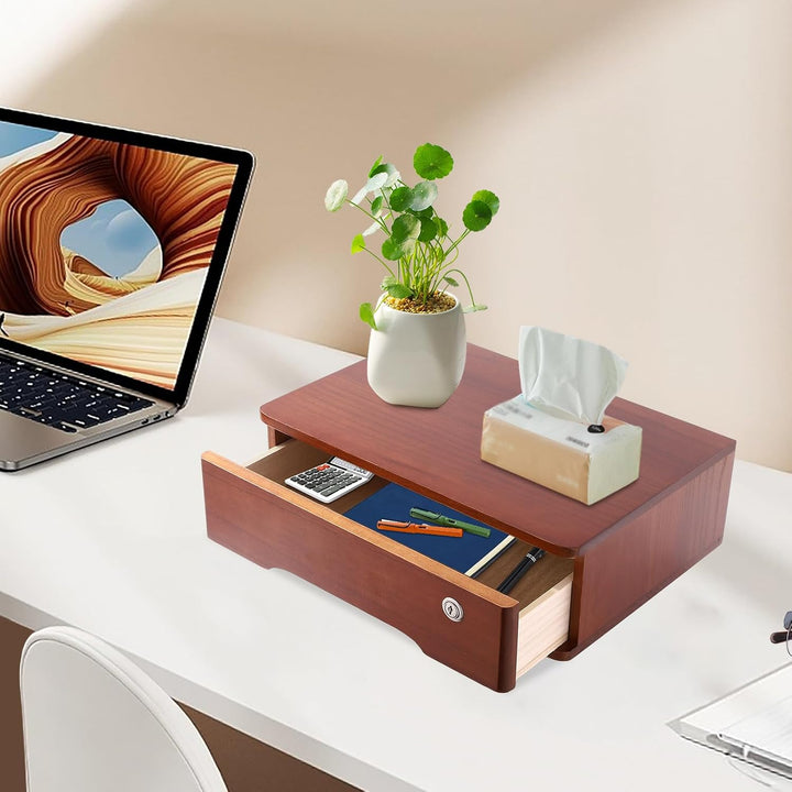 1 Schicht Desktop Storage Box, Desktop Storage Box mit abschliessbarer Schublade, Bürobedarf Schubla