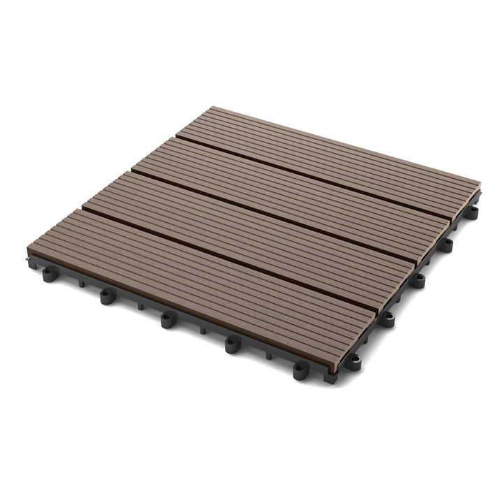 SAM Klick Fliese für 1 m², Bodenbelag mit Drainage, Schokofarben, 30 x 30 cm, 11er Set 11er Set Scho