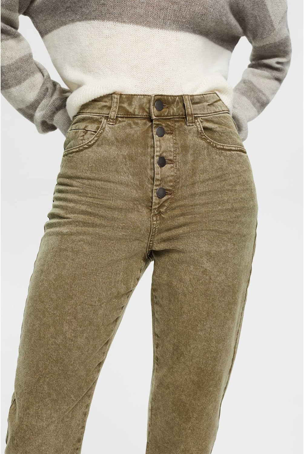 ESPRIT Damen Hose, 350/Khaki Green