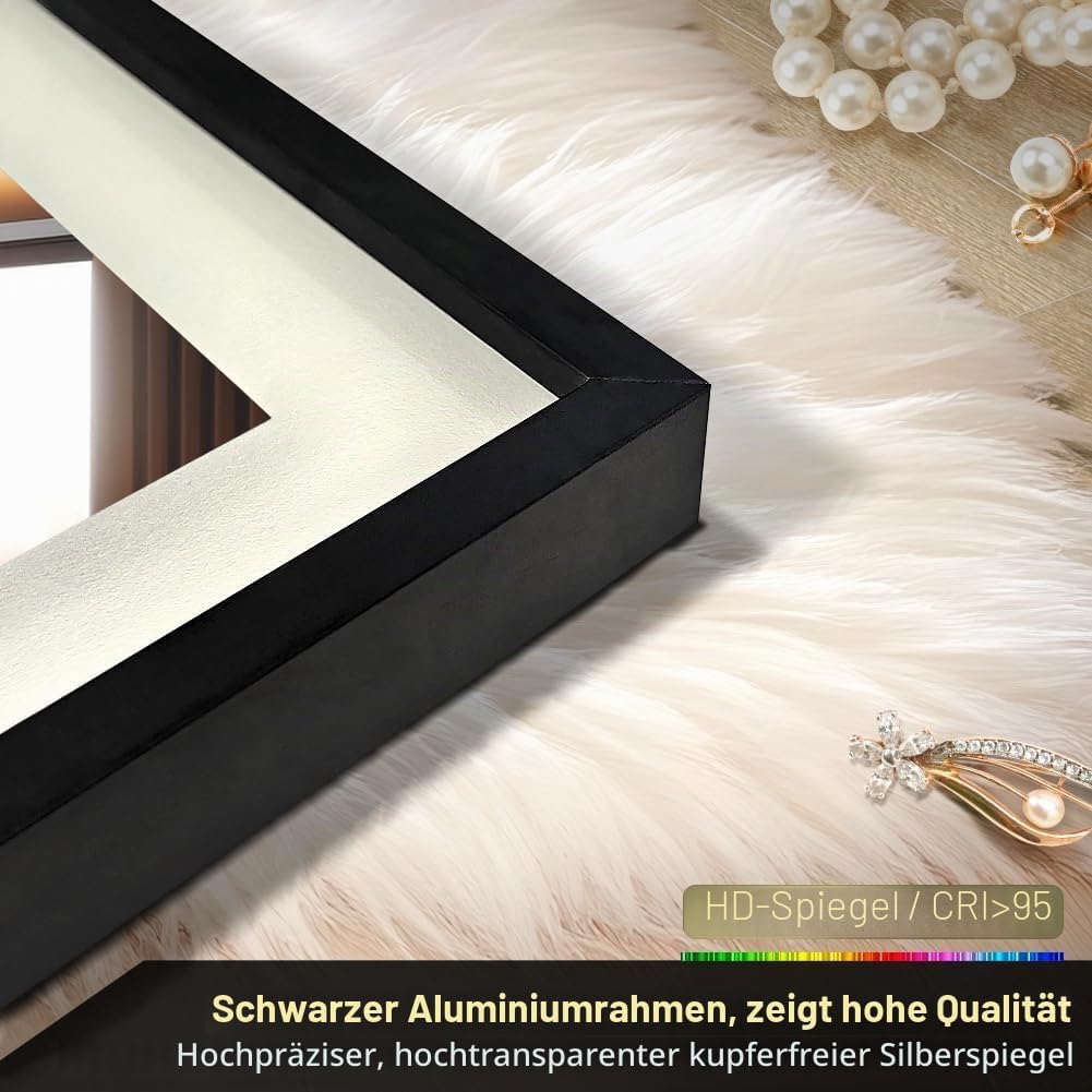 LED Badezimmerspiegel, Make-up Kosmetikspiegel Wandmontage, Grosser moderner rahmenloser beleuchtete