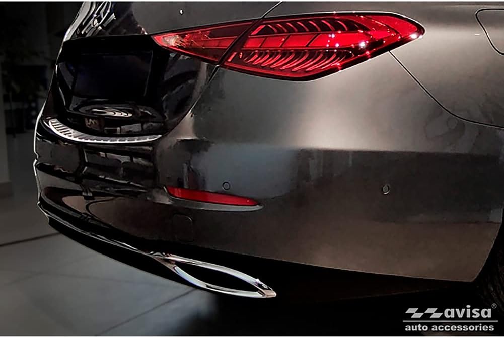 Avisa Chrom Edelstahl Heckstossstangenschutz kompatibel mit Mercedes C-Klasse Limousine (W206) 2021-