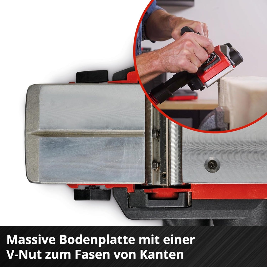 Einhell Akku-Hobel TE-PL 18/82 Li Power X-Change (18 V, Li-Ionen, 82 mm Hobelbreite, bis 2 mm Spanti