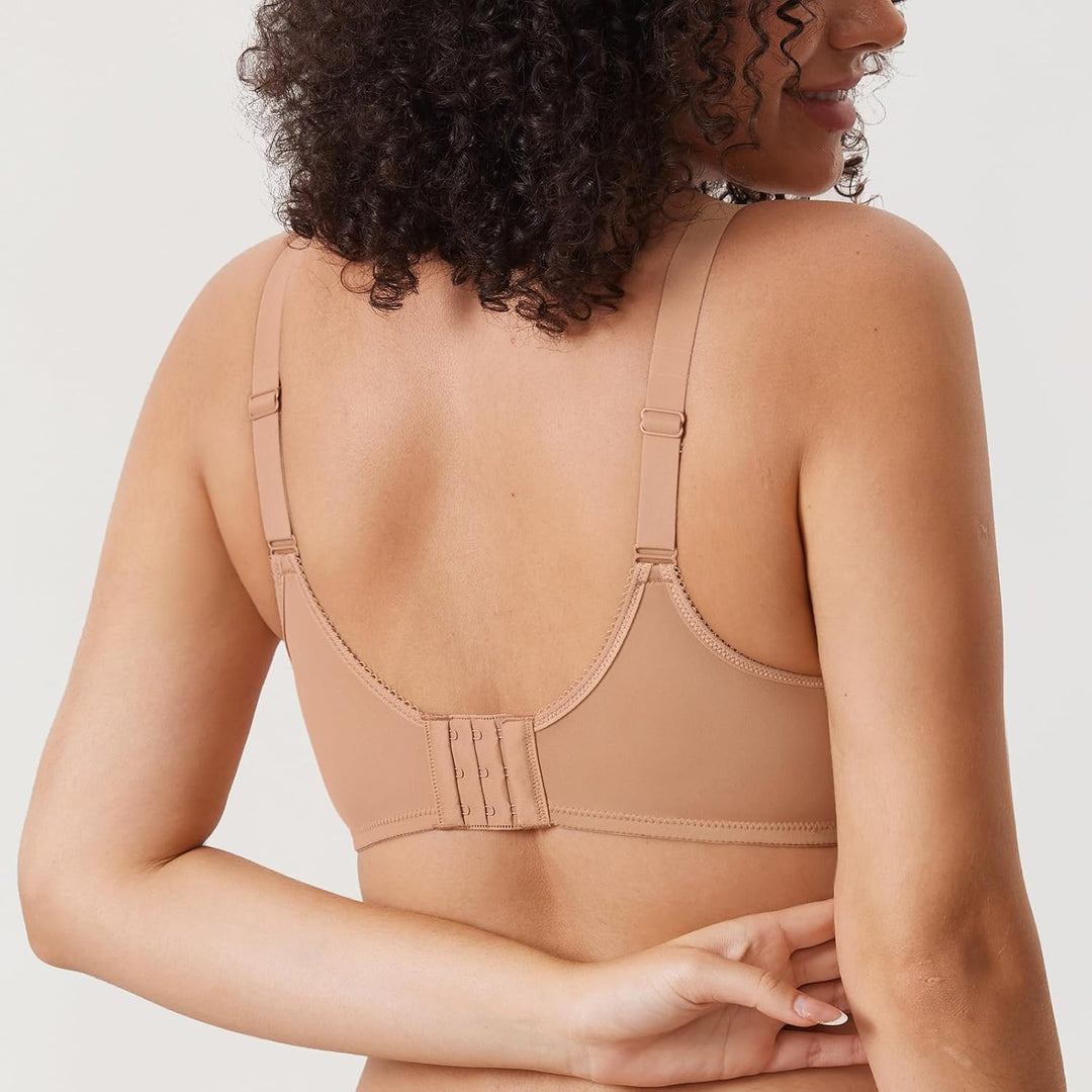 DELIMIRA Damen BH mit Bügel Nahtlose Vollschalen T-Shirt BHS Gepolstert Grosse Grössen 70C Kaum Buff