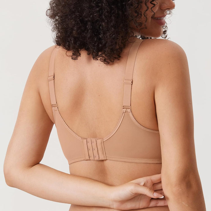 DELIMIRA Damen BH mit Bügel Nahtlose Vollschalen T-Shirt BHS Gepolstert Grosse Grössen 70C Kaum Buff