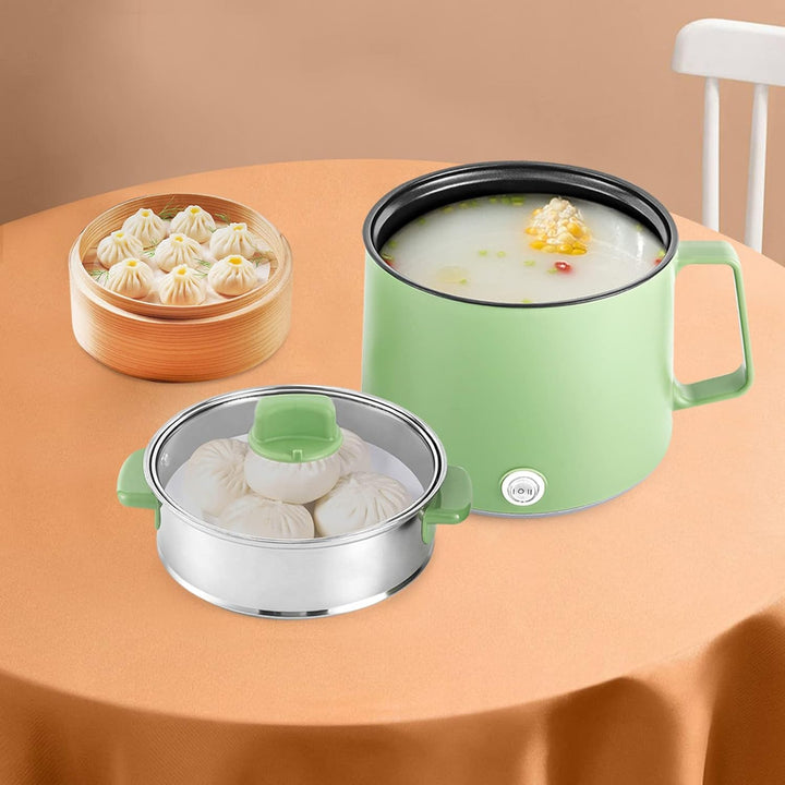 1.7L Hot Pot Elektrisch, 600W Elektrischer Kochtopf, Bratpfanne für Reise/Wohnheim, Edelstahl Elektr