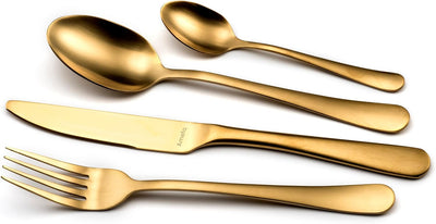Amefa AUSTIN GOLD Besteckset 24-teilig | PVD-veredeltes goldenes Besteck Set | farbigesTafelservice
