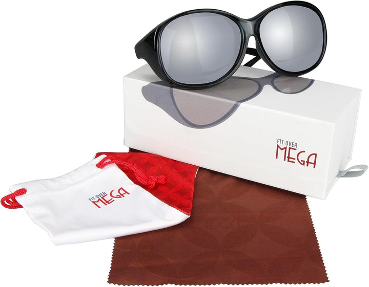 ActiveSol Überzieh-Sonnenbrille Mega, Damen, UV-Schutz, Polarisiert Schwarz | Weiss Verspiegelt, Sch