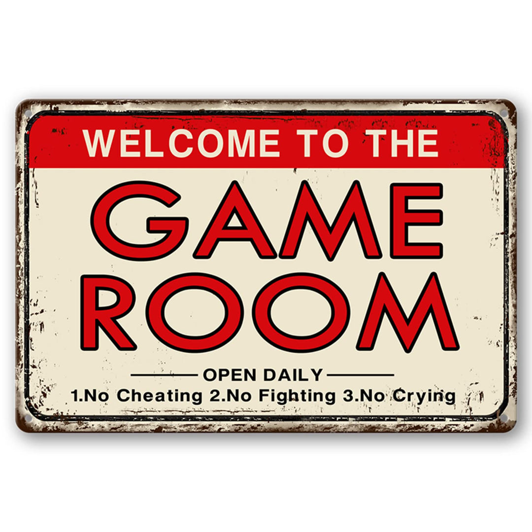 CWEIDP Videospielzimmer-Zubehör und Dekoration, Retro-Arcade-Blechschilder, Billard-Theater-Pulver,