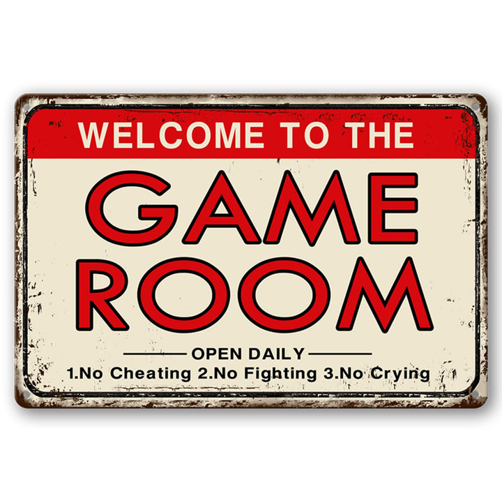 CWEIDP Videospielzimmer-Zubehör und Dekoration, Retro-Arcade-Blechschilder, Billard-Theater-Pulver,