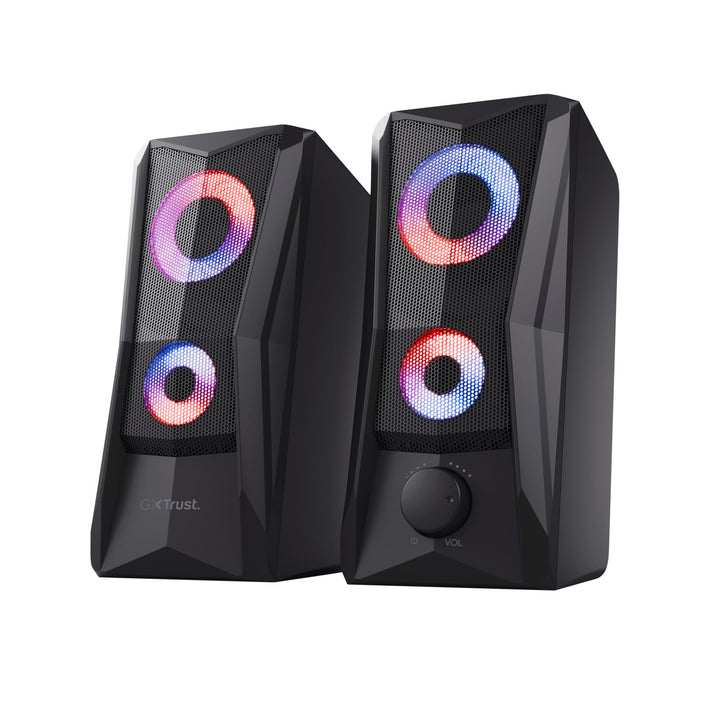Trust Gaming GXT 606B Javv 2.0 PC Lautsprecher mit RGB LED Beleuchtung, 12W (6W RMS), USB-Betrieb, K