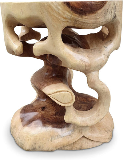Kinaree Suar Beistelltisch Bonsai - 40cm Blumenhocker - Suar Holz Hocker in 2 Varianten Natur, Natur