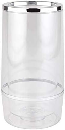 APS Flaschenkühler mit Chromrand, transparenter, doppelwandiger Getränkeflaschen-Kühler, 11,5 x 11,5