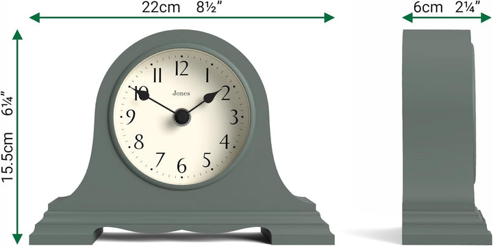 JONES CLOCKS® Speakeasy kaminuhr | Klassisches Design des napoleonhutes | Grün | Zeitgenössischer kl