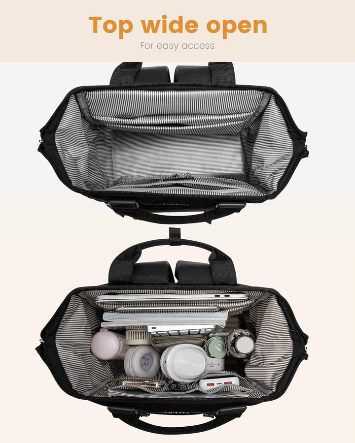 LOVEVOOK Rucksack Damen, Gross Laptop Schulrucksack Mädchen Teenager 17 Zoll mit Datenkabel-Beutel,
