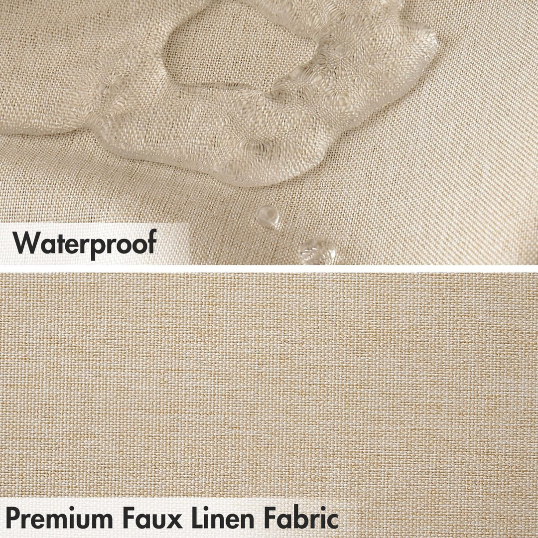 MIULEE Leinen Texturiert Duschvorhang 240x200 cm Hellbeige, Schwerer Hotel Luxus Polyester Wasserdic