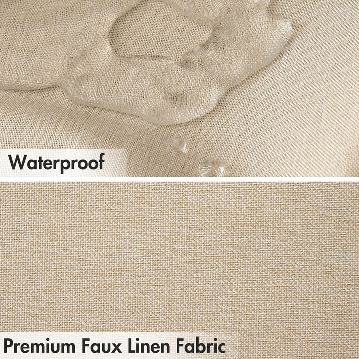 MIULEE Leinen Texturiert Duschvorhang 240x200 cm Hellbeige, Schwerer Hotel Luxus Polyester Wasserdic