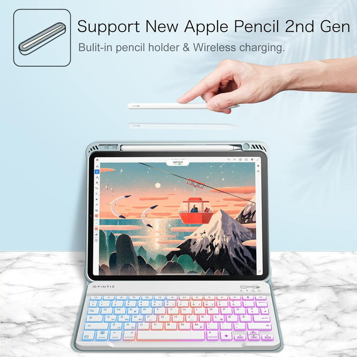 Fintie Tastatur Hülle für iPad Pro 11 Zoll 2022 / iPad Pro 11 2021/2020/ 2018 - Soft TPU Rückseite G