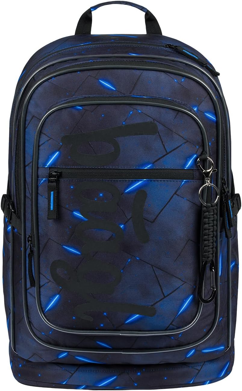 Baagl Schulrucksack Set Jungen 3 Teilig - Schultasche ab 3. Klasse - Grundschule Ranzen mit Brustgur