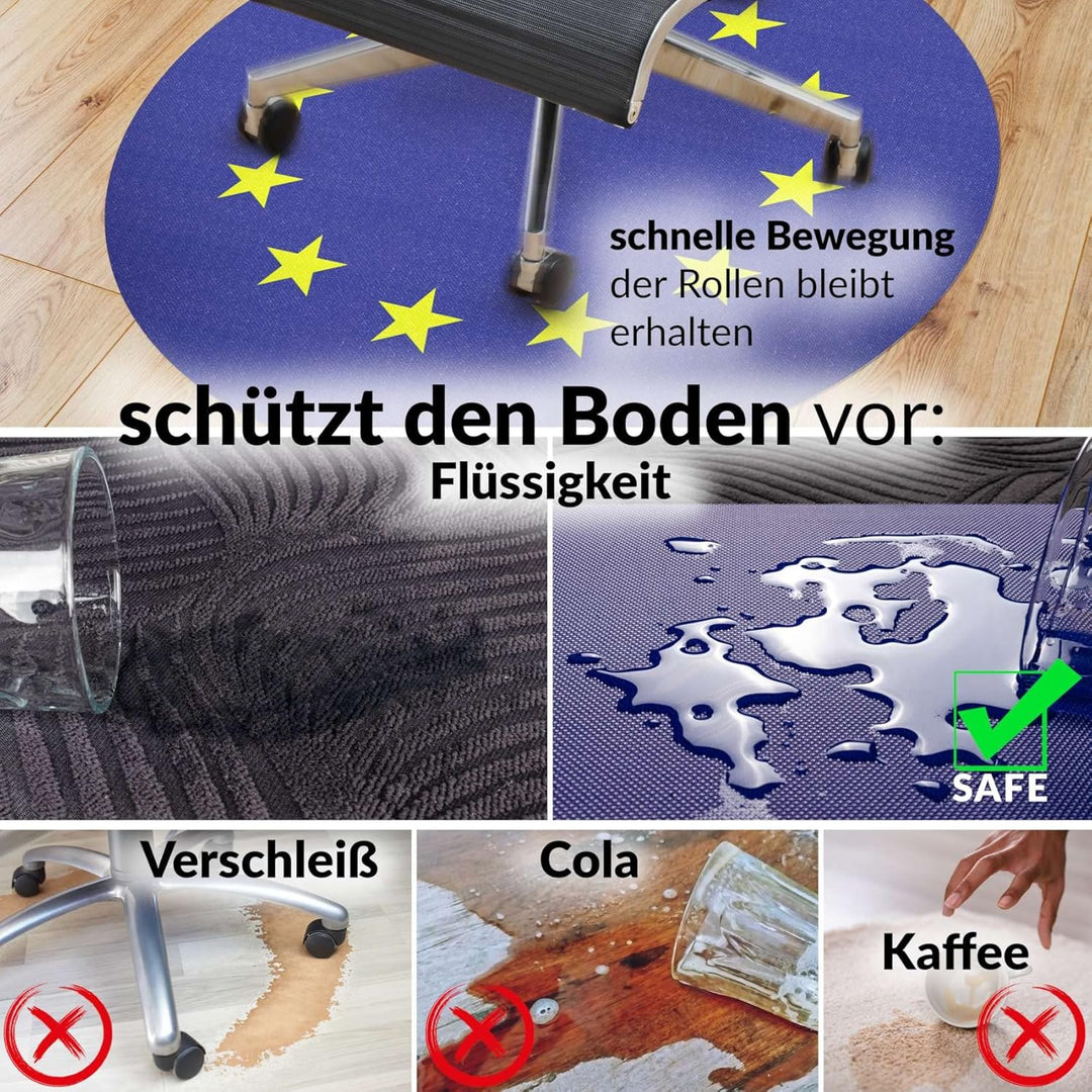 ANRO Bodenschutzmatte Bürostuhl grosse Unterlage Schreibtischstuhl Stuhlmatte Fussbodenschutz rutsch