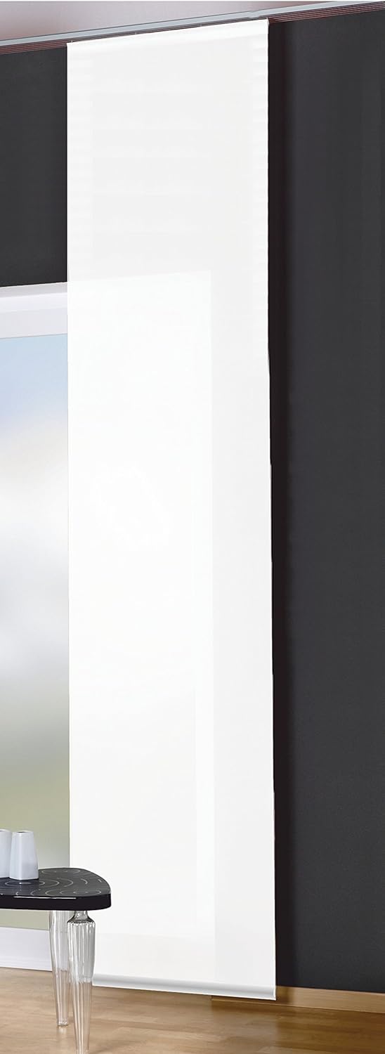 HOME WOHNIDEEN Schiebevorhang Deko Blickdicht ROM, weiss Grösse BxH 60x300 cm