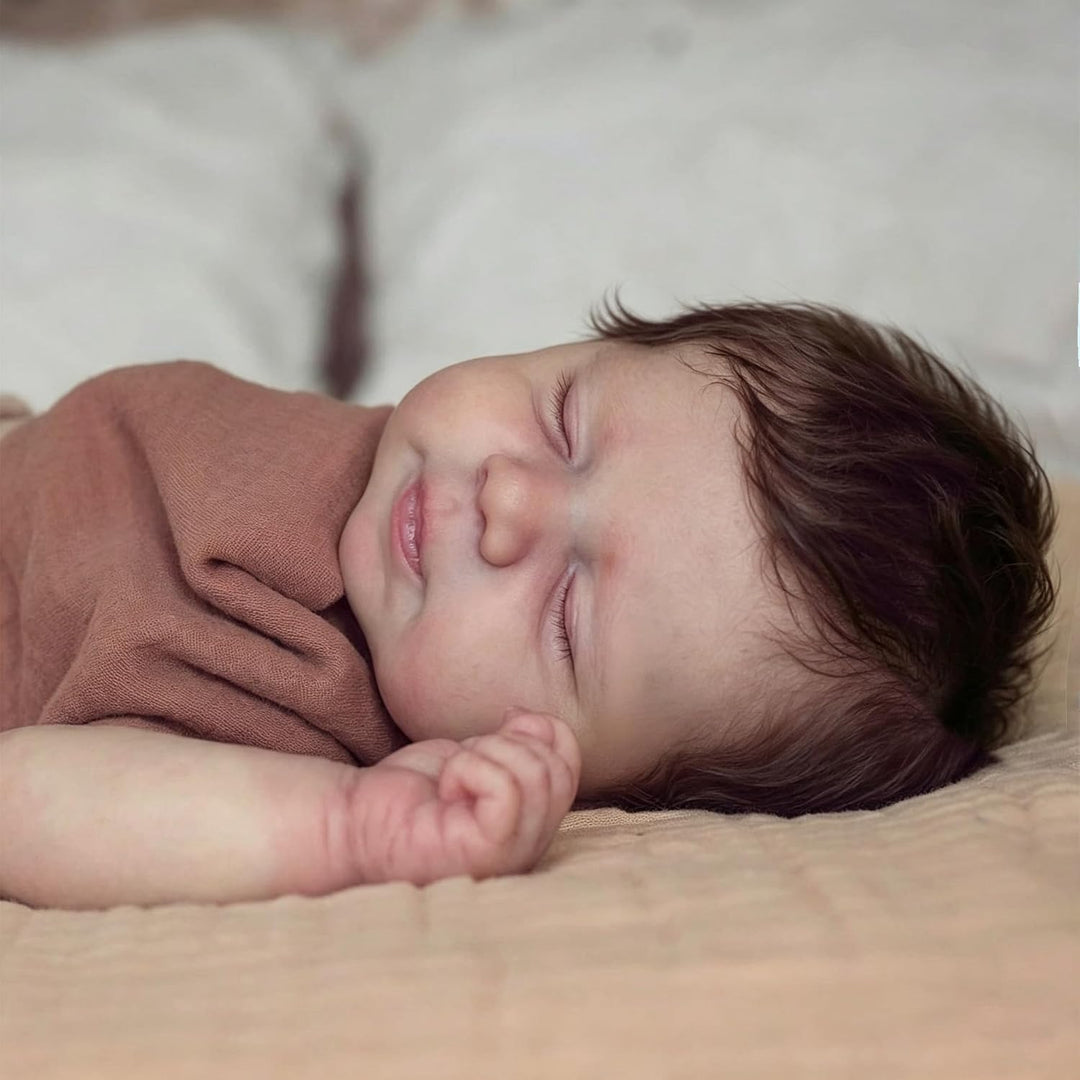 Zero pam Realistische Reborn Puppen,Reborn Baby Junge 18 Zoll 48 cm, Puppe Vollsilikon Lebensechte B