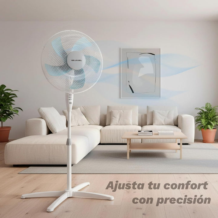 Grunkel - 16" Standventilator mit 3 Geschwindigkeitsstufen und Höhenverstellung - FAN-G165X - Blattf