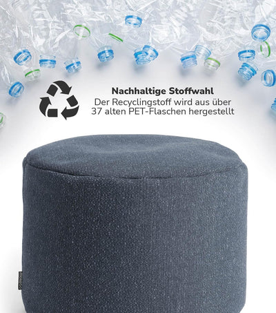 mokebo® Pouf, Hocker o. Sitzhocker 60x40cm 'Der Ruhepouf' Bodenkissen rund & Fusshocker fürs Wohnzim
