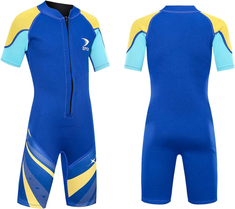 ZCCO Neoprenanzug Kinder, Kids Neoprenanzug 2.5mm Neopren Thermal Badeanzug, Neopren Front Zipper Ta