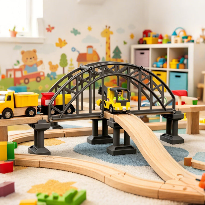 Holzeisenbahn Zubehör, Holzschienen Eisenbahn Brücke, Kreuzen Holz Eisenbahn Brücken, Kompatibel mit